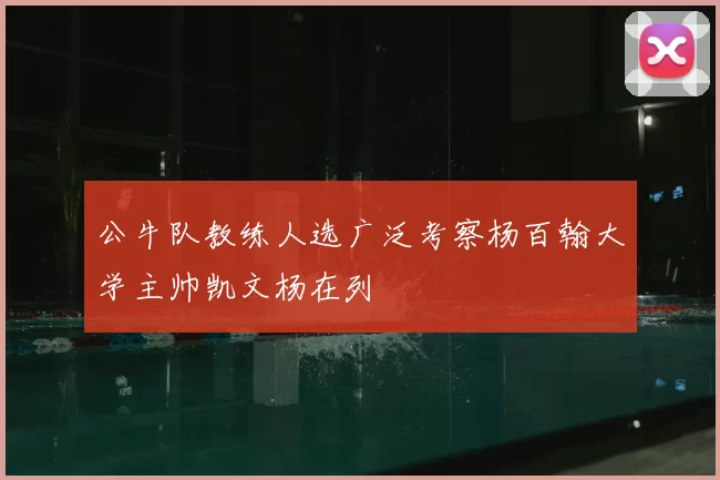 公牛队教练人选广泛考察杨百翰大学主帅凯文杨在列